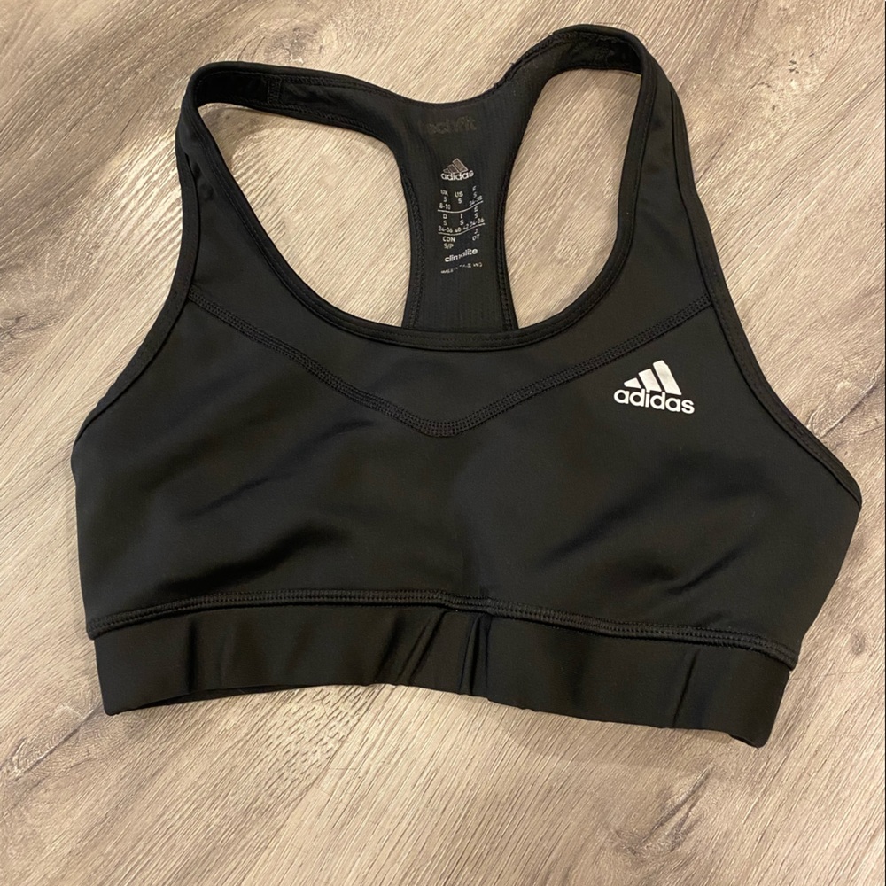 Adidas black Women’s sports bra racerback techfit climalite